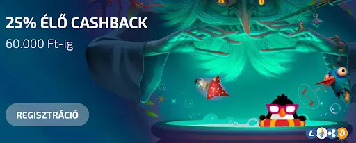 25% élő cashback ajánlat 60.000 Ft-ig