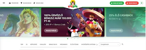 BoaBoa Casino kezdőlap üdvözlő bónusz ajánlatokkal